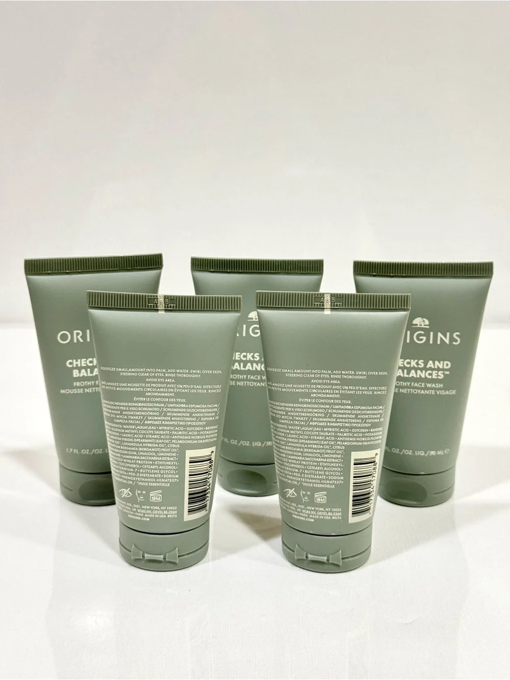 5x Origins Checks And Balances Frothy Face Wash, 1.7oz/50ml Each x 5 New Fresh